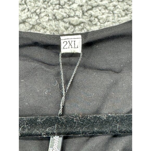 Higustar Tunic Multicolor Floral Embroidery & 3/4 Sleeves Black Size 2XL NEW - Picture 7 of 12